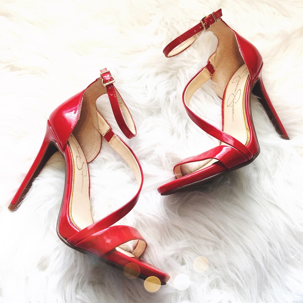 Jessica Simpson Red Asymmetrical Heels